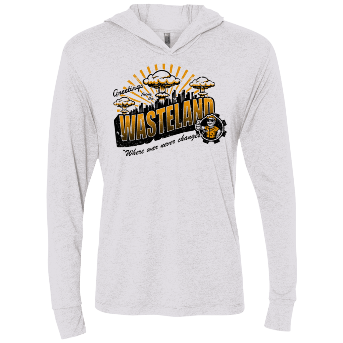 Greetings from the Wasteland! Triblend Long Sleeve Hoodie Tee