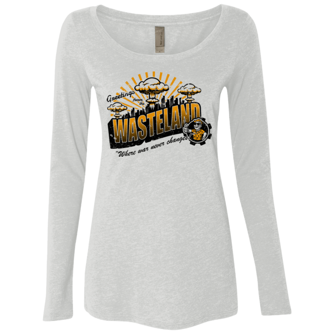 T-Shirts Heather White / Small Greetings from the Wasteland! Women's Triblend Long Sleeve Shirt
