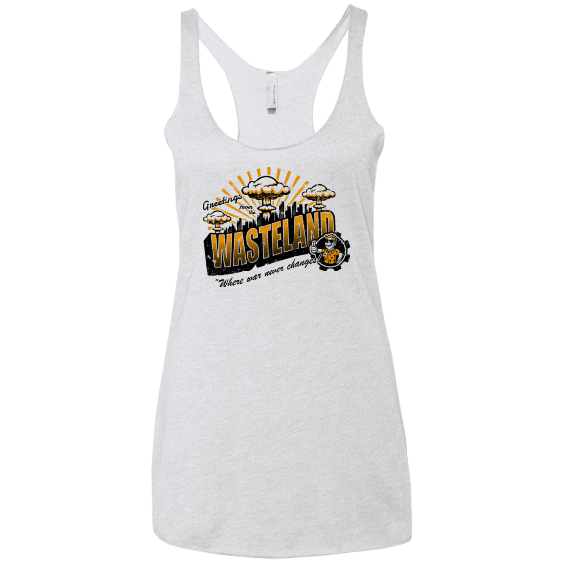 T-Shirts Heather White / X-Small Greetings from the Wasteland! Women's Triblend Racerback Tank