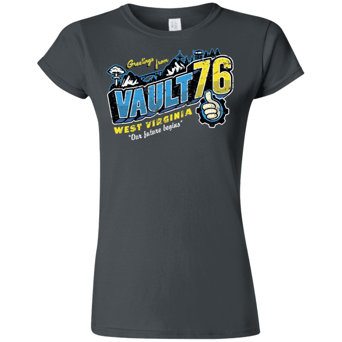 T-Shirts Charcoal / S Greetings from WV Vault Junior Slimmer-Fit T-Shirt