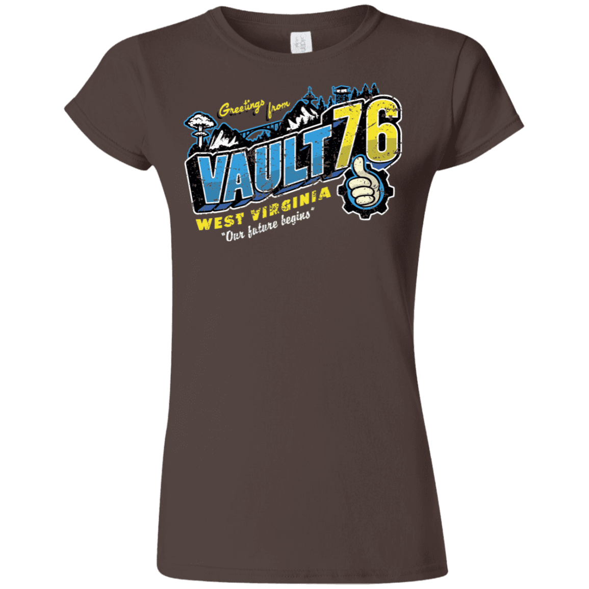 T-Shirts Dark Chocolate / S Greetings from WV Vault Junior Slimmer-Fit T-Shirt
