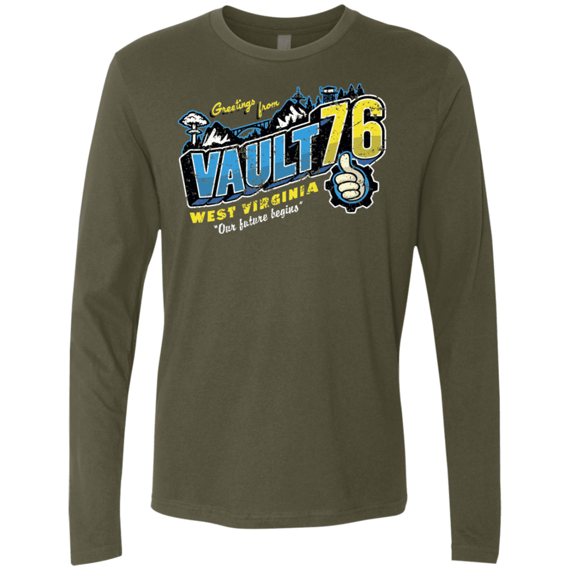 T-Shirts Military Green / S Greetings from WV Vault Men's Premium Long Sleeve