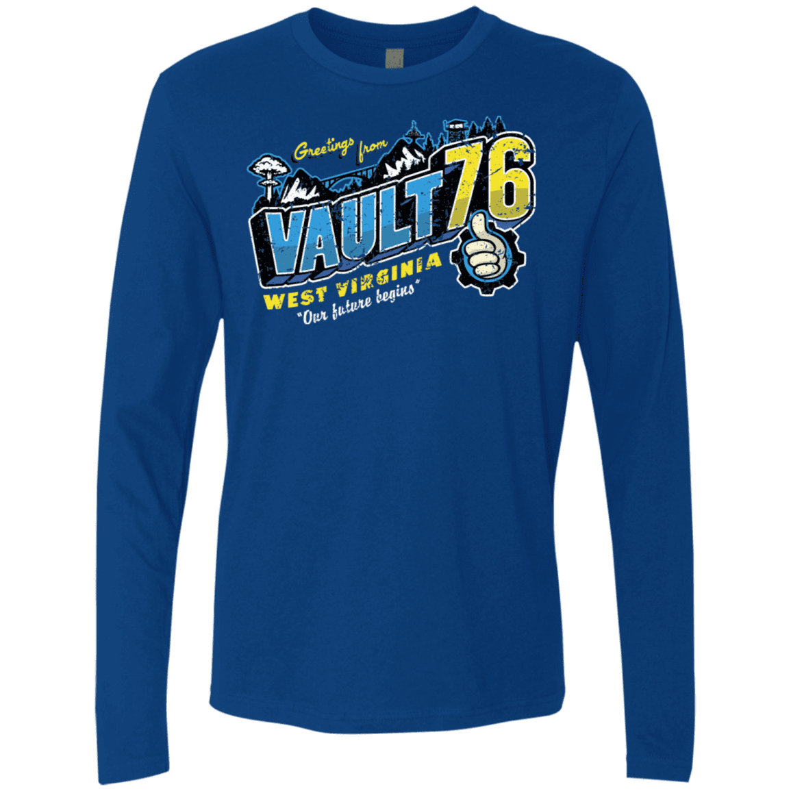 T-Shirts Royal / S Greetings from WV Vault Men's Premium Long Sleeve