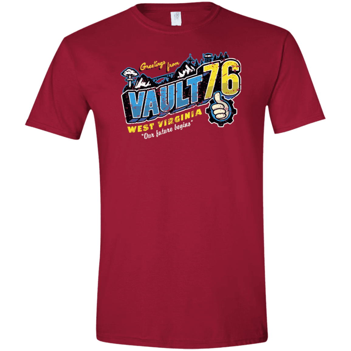 T-Shirts Cardinal Red / S Greetings from WV Vault Men's Semi-Fitted Softstyle