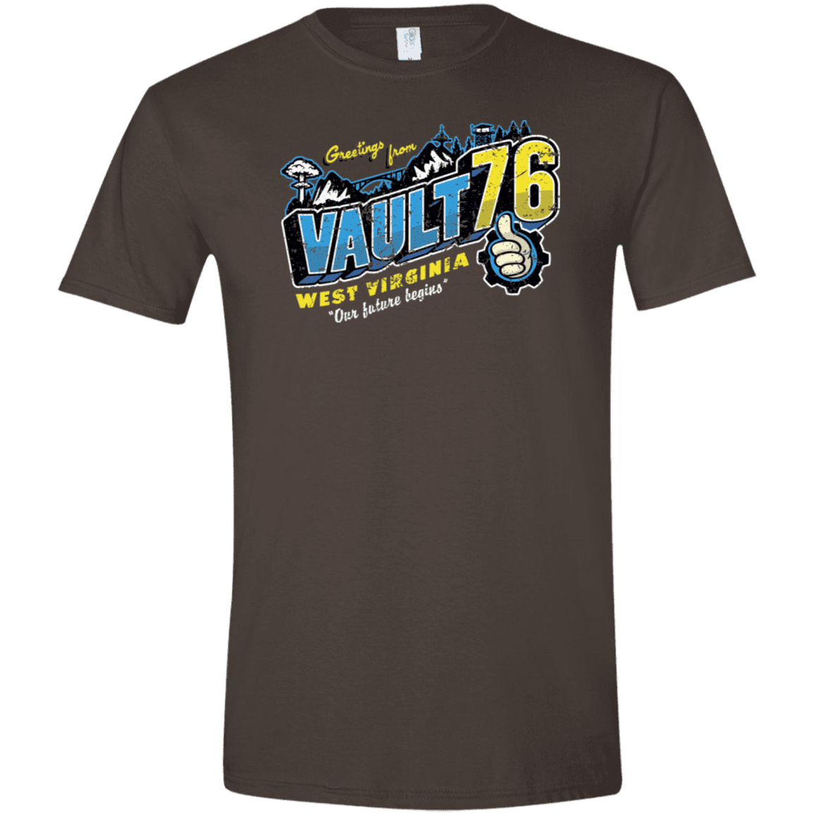 T-Shirts Dark Chocolate / S Greetings from WV Vault Men's Semi-Fitted Softstyle