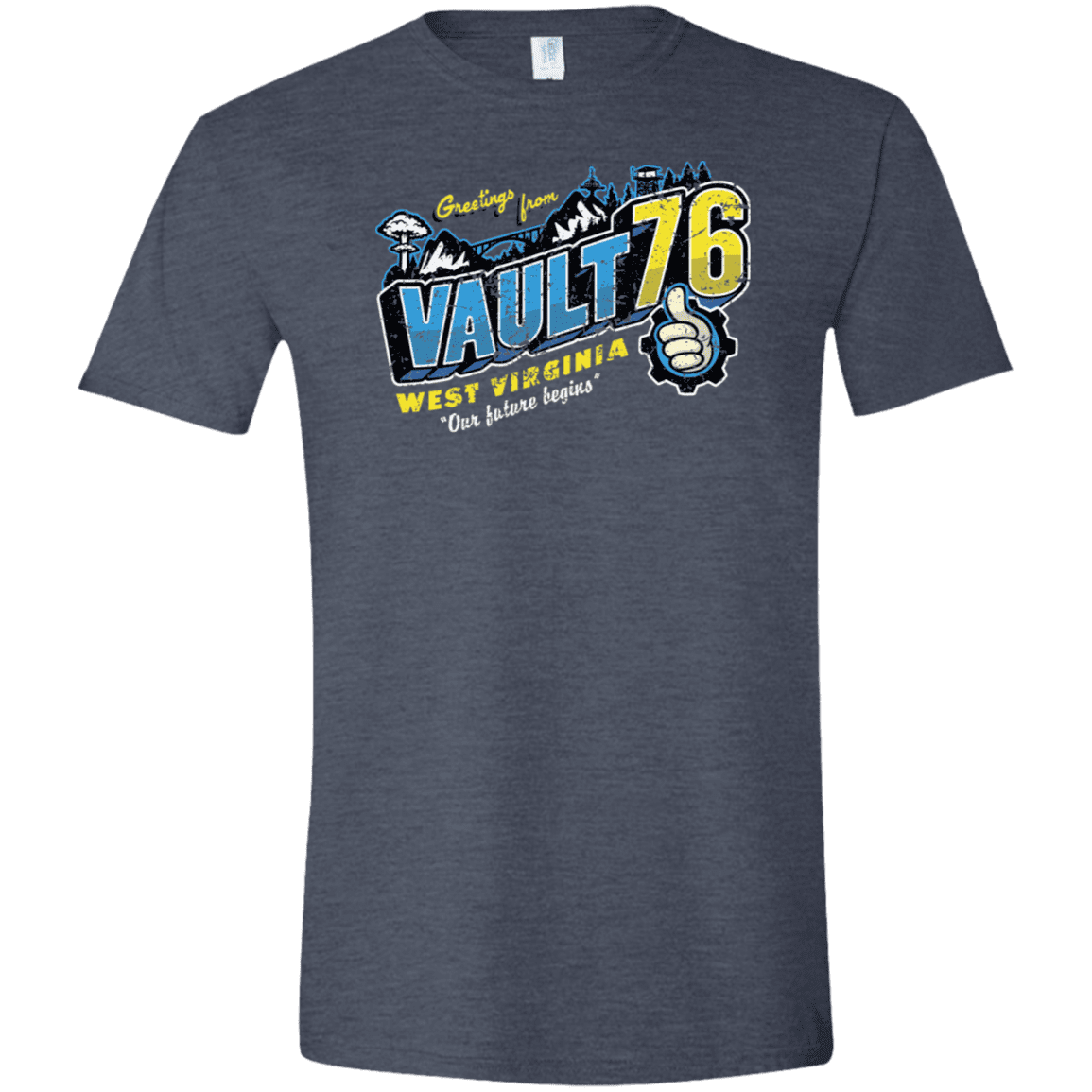 T-Shirts Heather Navy / S Greetings from WV Vault Men's Semi-Fitted Softstyle