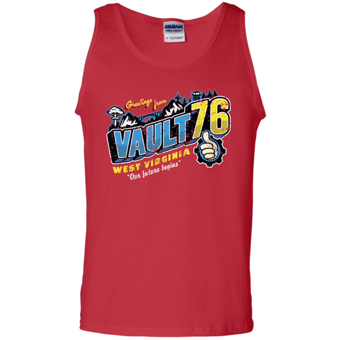 T-Shirts Red / S Greetings from WV Vault Men's Tank Top
