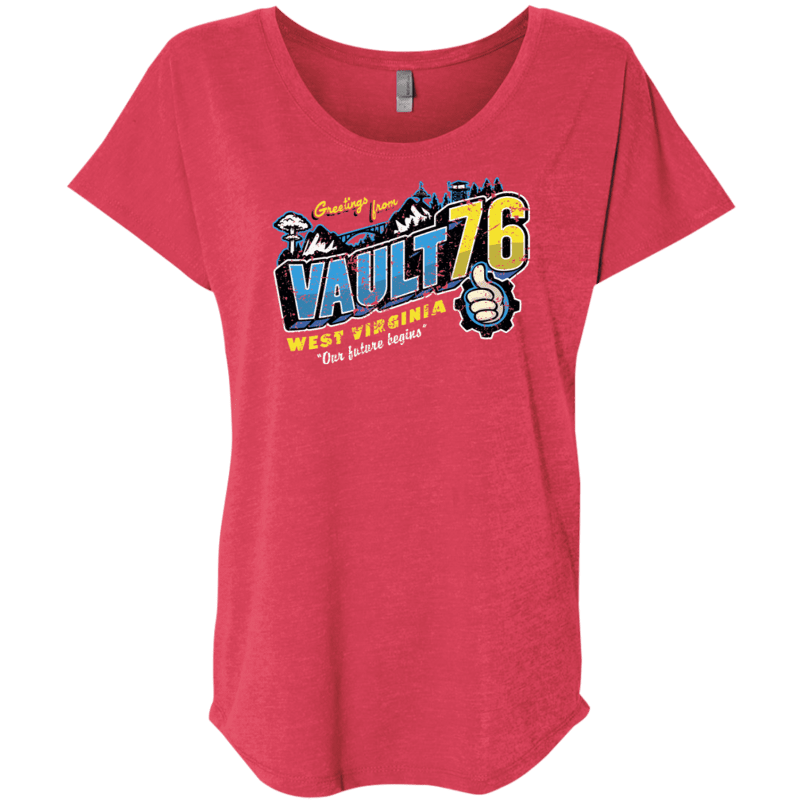 T-Shirts Vintage Red / X-Small Greetings from WV Vault Triblend Dolman Sleeve