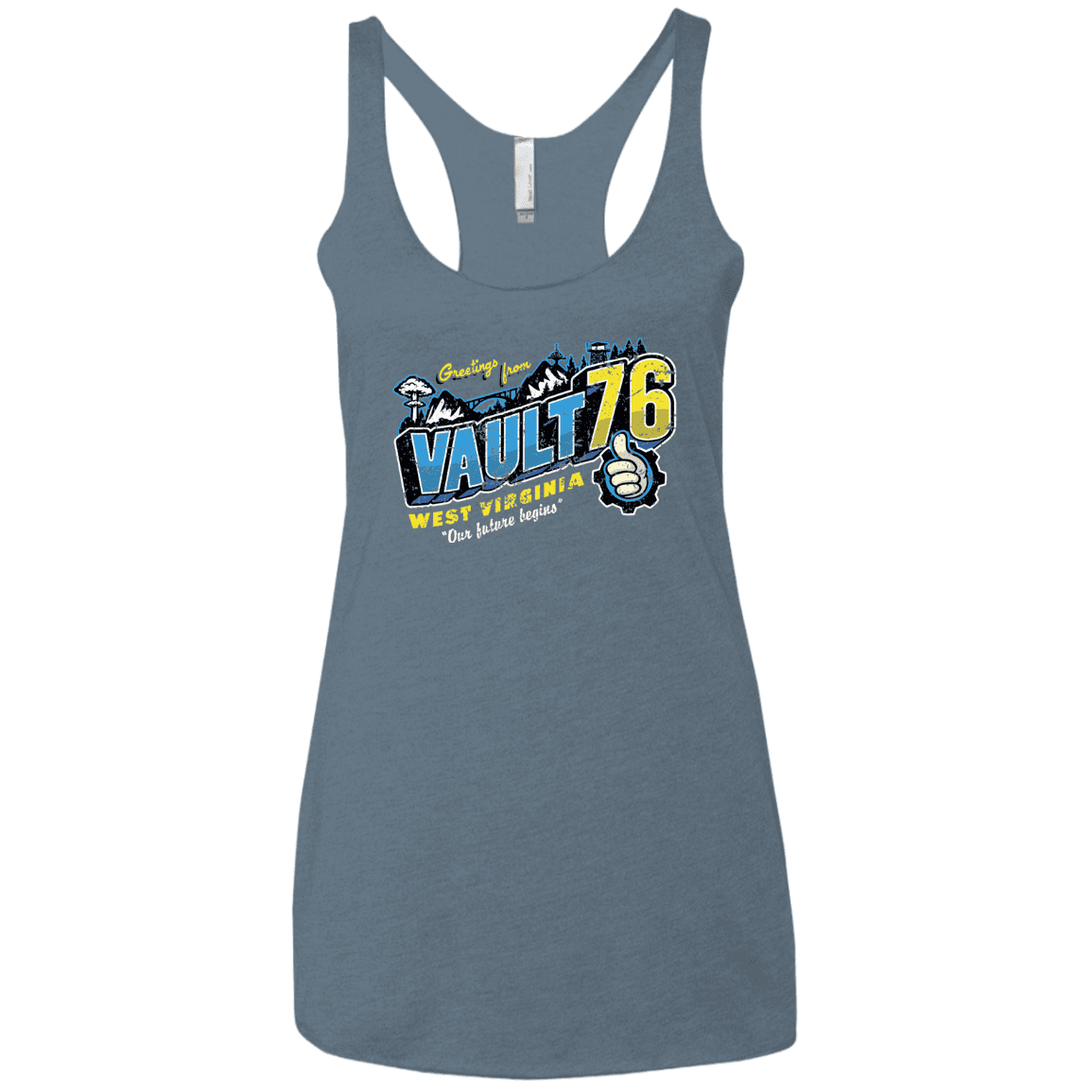 T-Shirts Indigo / X-Small Greetings from WV Vault Women's Triblend Racerback Tank