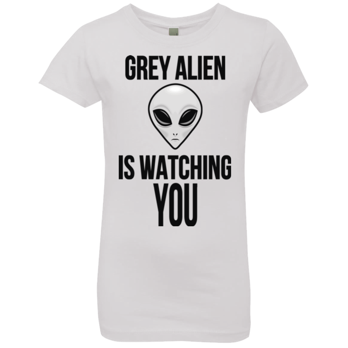 T-Shirts White / YXS Grey Alien Girls Premium T-Shirt