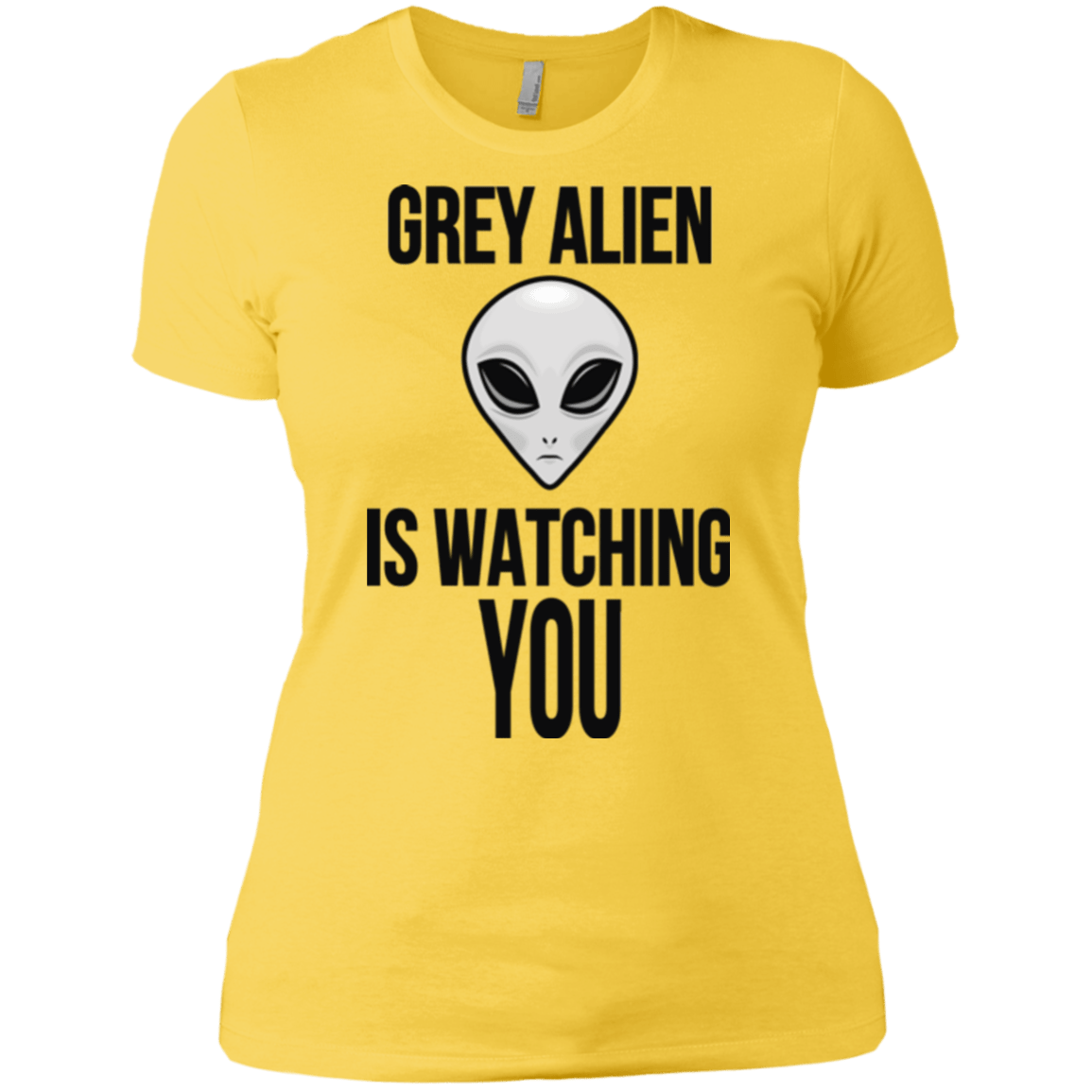 T-Shirts Vibrant Yellow / X-Small Grey Alien Women's Premium T-Shirt