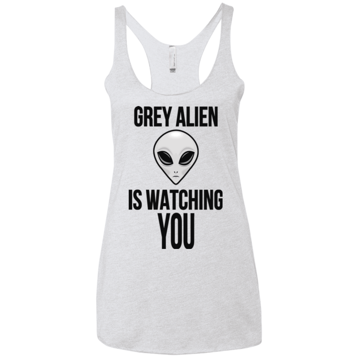 T-Shirts Heather White / X-Small Grey Alien Women's Triblend Racerback Tank