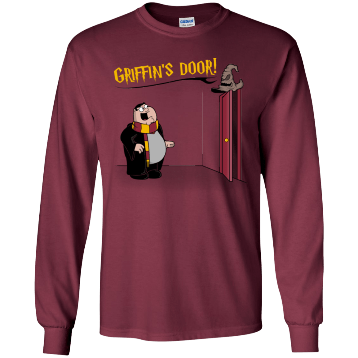 T-Shirts Maroon / YS Griffins Door Youth Long Sleeve T-Shirt