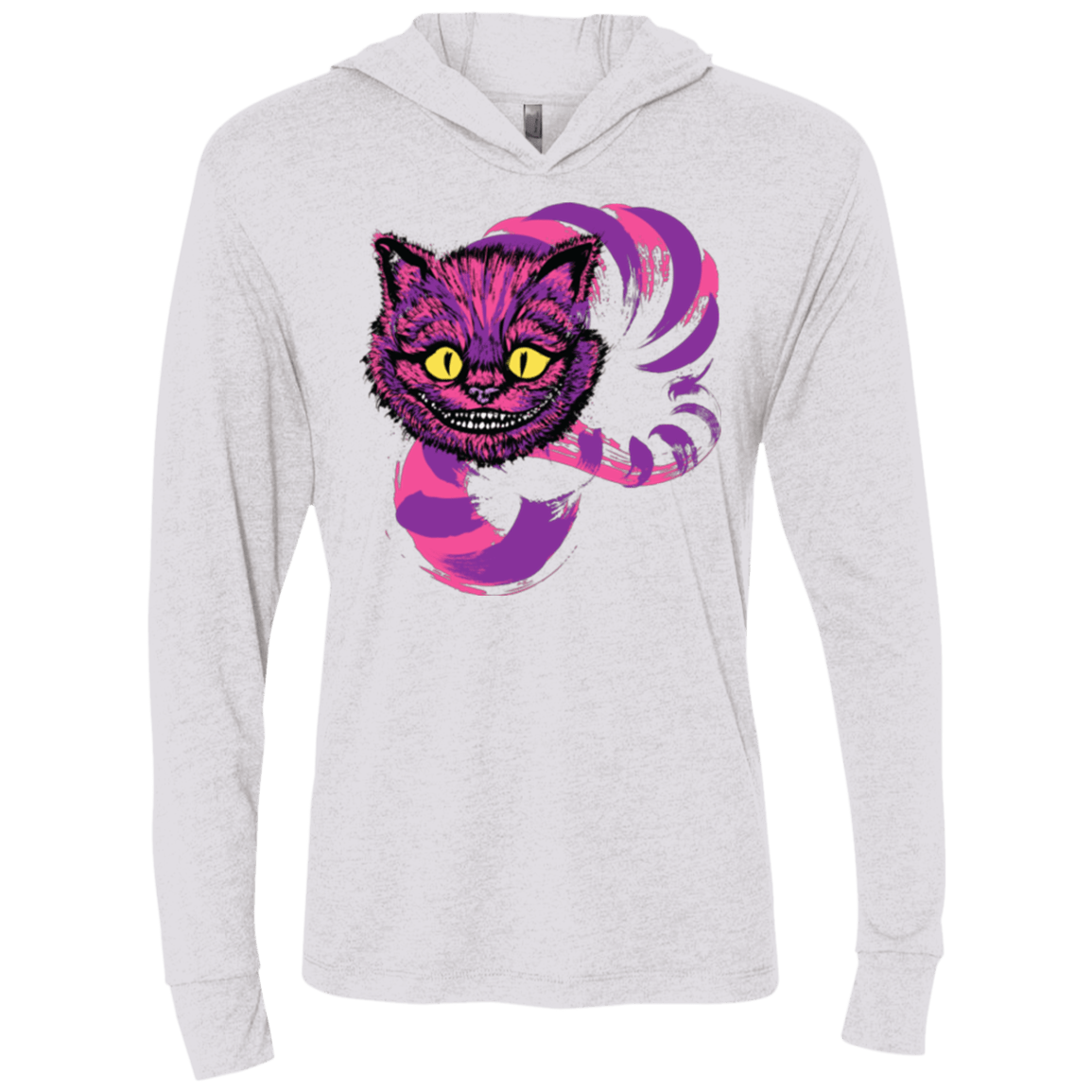 T-Shirts Heather White / X-Small Grinning Like A Cheshire Cat 2 Triblend Long Sleeve Hoodie Tee