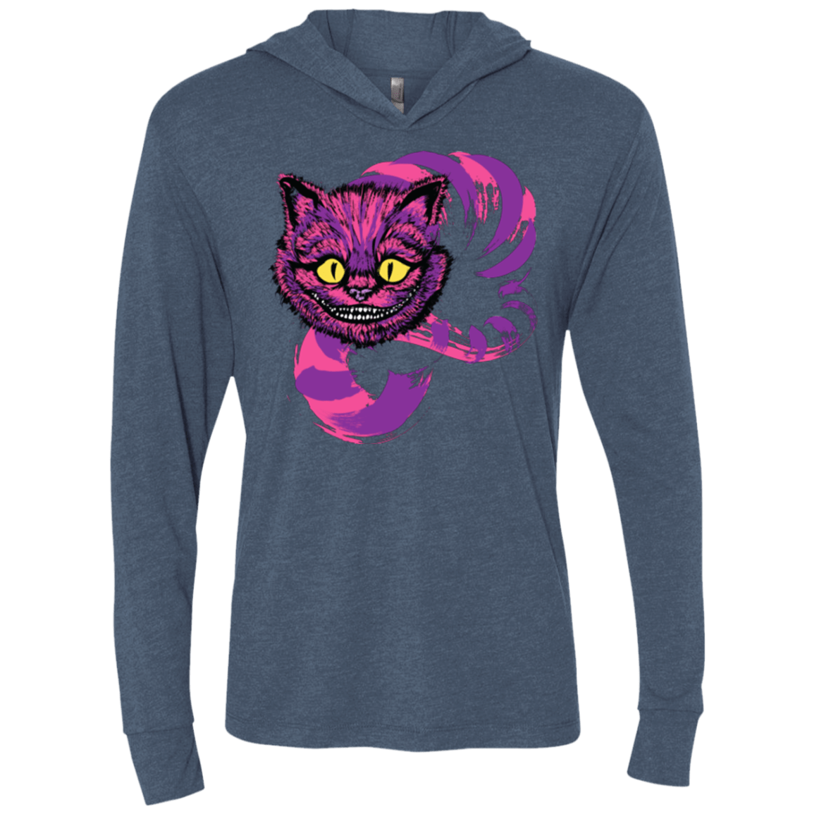 T-Shirts Indigo / X-Small Grinning Like A Cheshire Cat 2 Triblend Long Sleeve Hoodie Tee