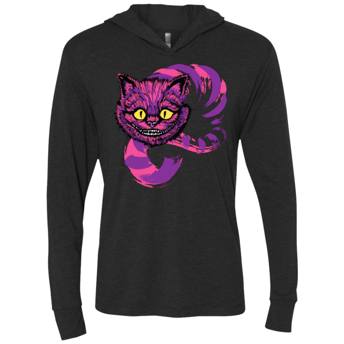 T-Shirts Vintage Black / X-Small Grinning Like A Cheshire Cat 2 Triblend Long Sleeve Hoodie Tee