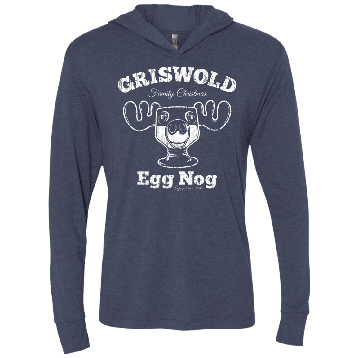 T-Shirts Vintage Navy / X-Small Griswold Christmas Egg Nog Triblend Long Sleeve Hoodie Tee