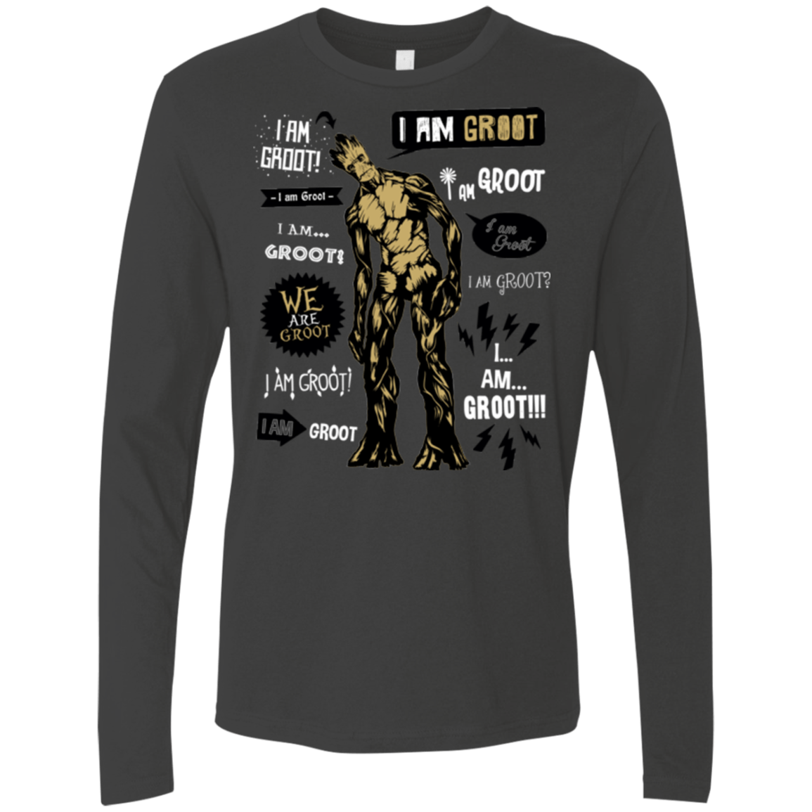T-Shirts Heavy Metal / Small Groot Famous Quotes Men's Premium Long Sleeve