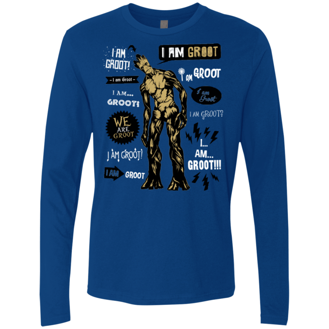 T-Shirts Royal / Small Groot Famous Quotes Men's Premium Long Sleeve