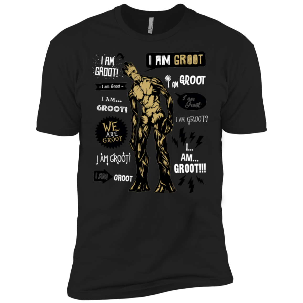 T-Shirts Black / X-Small Groot Famous Quotes Men's Premium T-Shirt