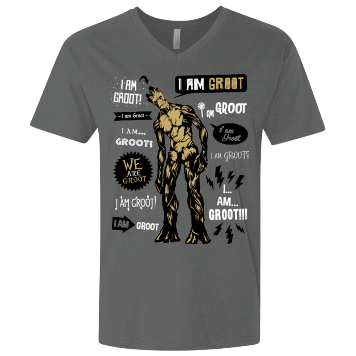T-Shirts Heavy Metal / X-Small Groot Famous Quotes Men's Premium V-Neck