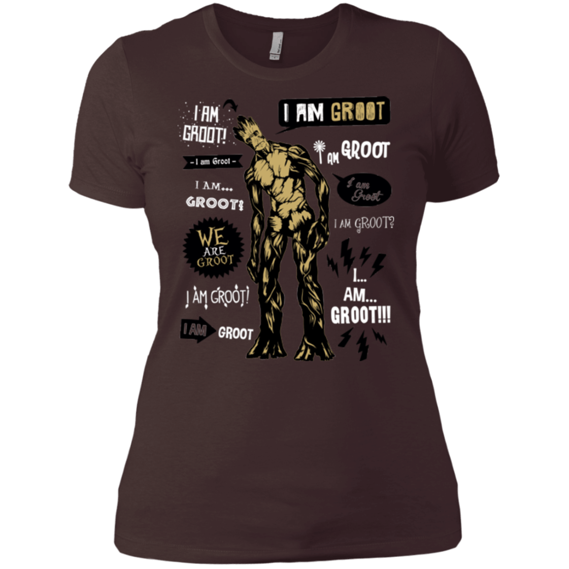 T-Shirts Dark Chocolate / X-Small Groot Famous Quotes Women's Premium T-Shirt