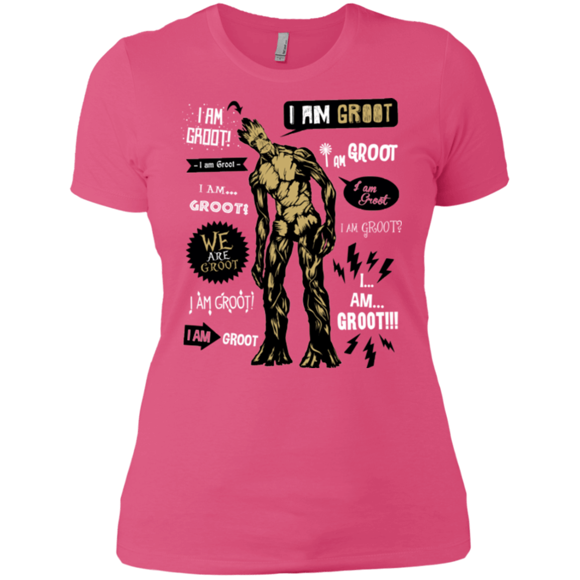 T-Shirts Hot Pink / X-Small Groot Famous Quotes Women's Premium T-Shirt
