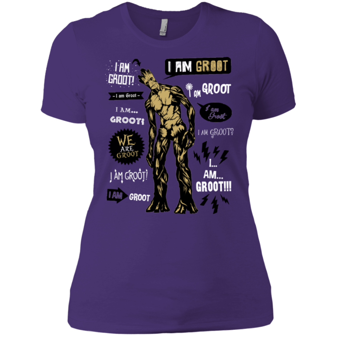 T-Shirts Purple / X-Small Groot Famous Quotes Women's Premium T-Shirt