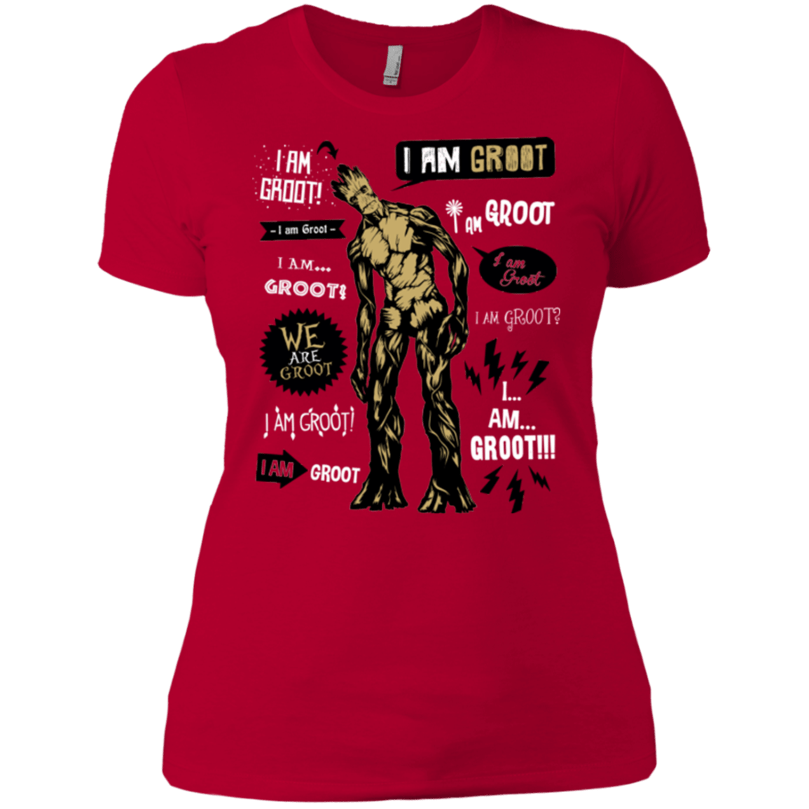 T-Shirts Red / X-Small Groot Famous Quotes Women's Premium T-Shirt