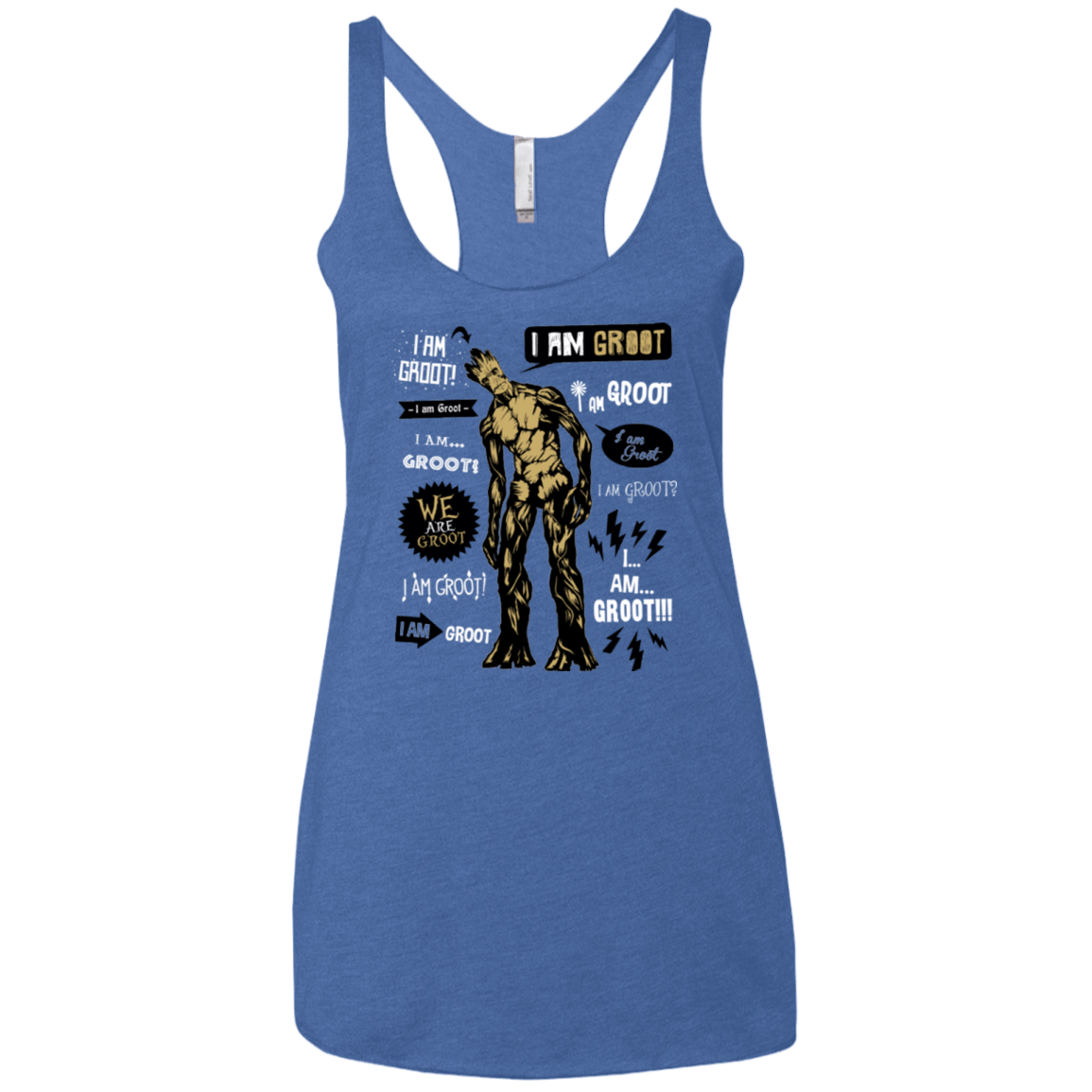 T-Shirts Vintage Royal / X-Small Groot Famous Quotes Women's Triblend Racerback Tank