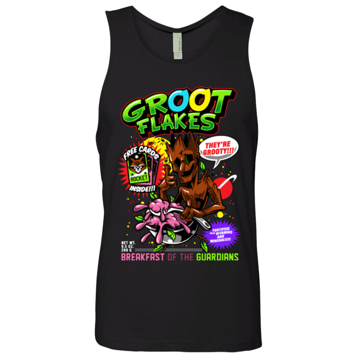 T-Shirts Black / Small Groot Flakes Men's Premium Tank Top