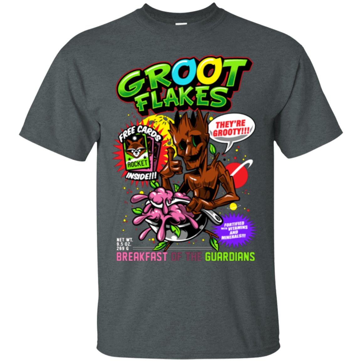 T-Shirts Dark Heather / Small Groot Flakes T-Shirt