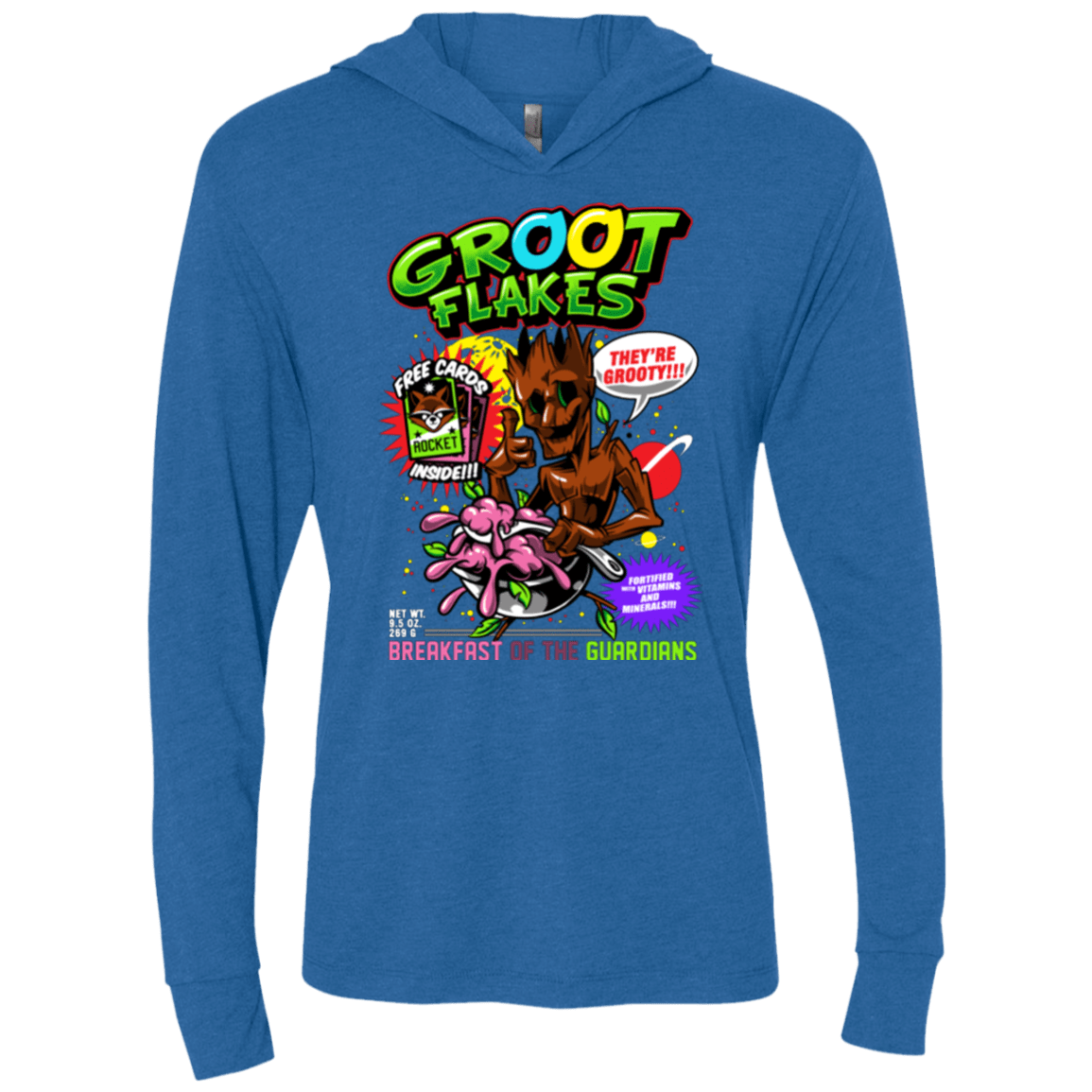 T-Shirts Vintage Royal / X-Small Groot Flakes Triblend Long Sleeve Hoodie Tee