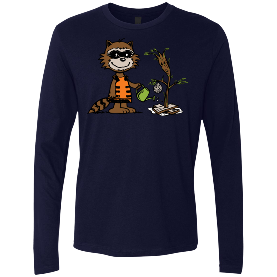T-Shirts Midnight Navy / Small Groot Grief Men's Premium Long Sleeve