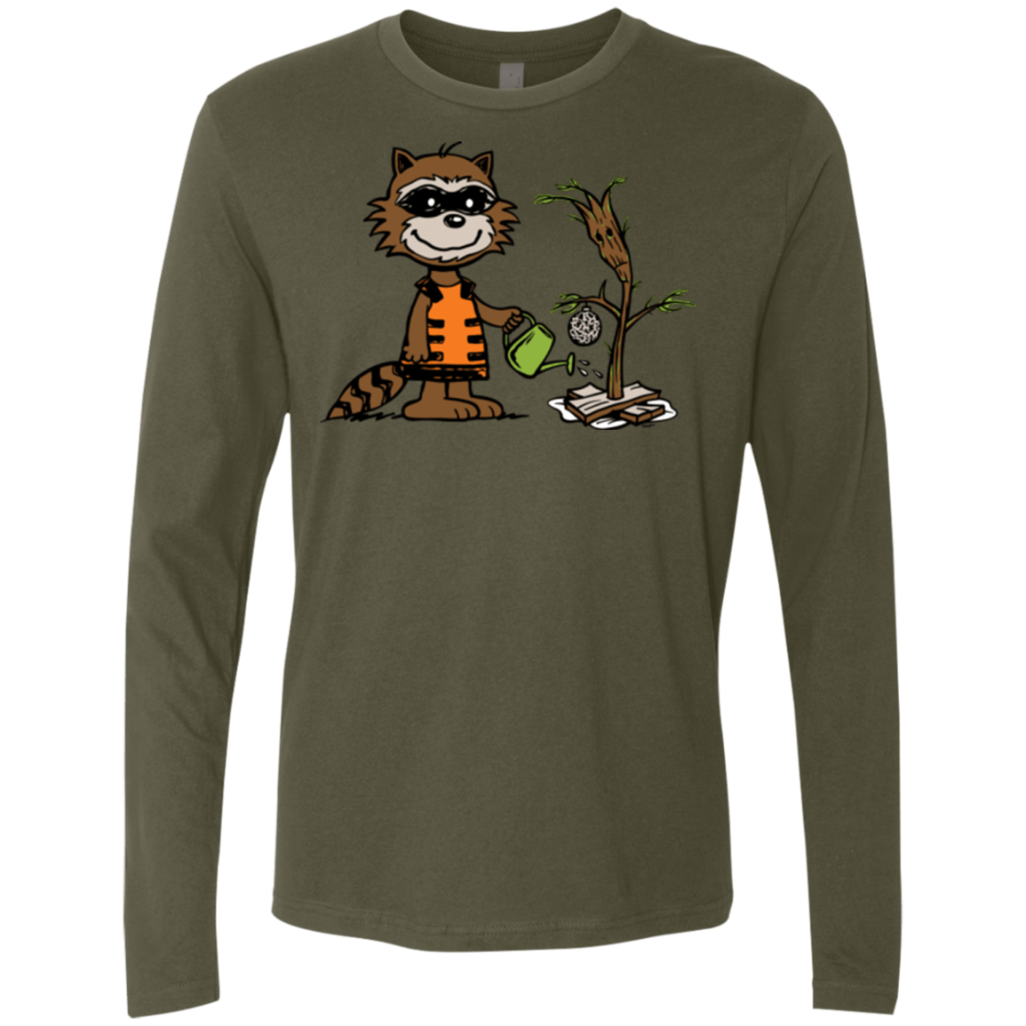 T-Shirts Military Green / Small Groot Grief Men's Premium Long Sleeve