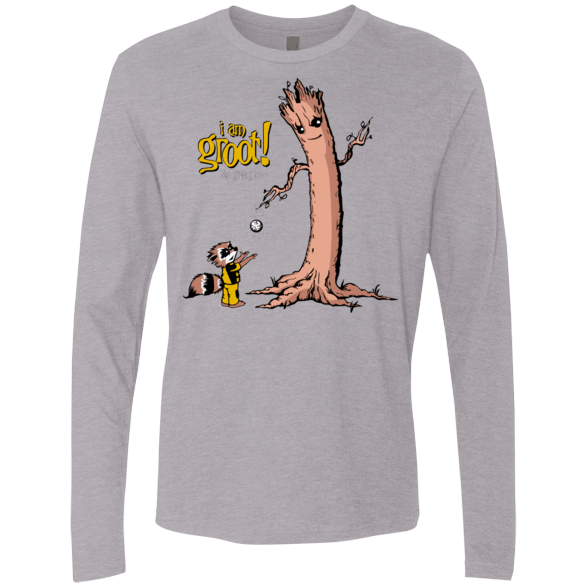 T-Shirts Heather Grey / Small Groot Is Giving Men's Premium Long Sleeve