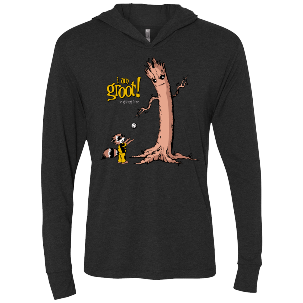 T-Shirts Vintage Black / X-Small Groot Is Giving Triblend Long Sleeve Hoodie Tee