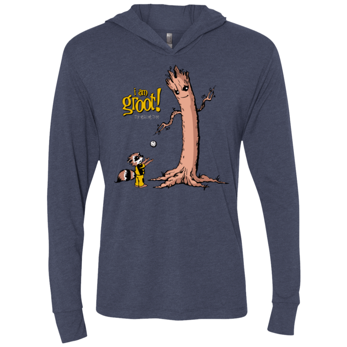 T-Shirts Vintage Navy / X-Small Groot Is Giving Triblend Long Sleeve Hoodie Tee