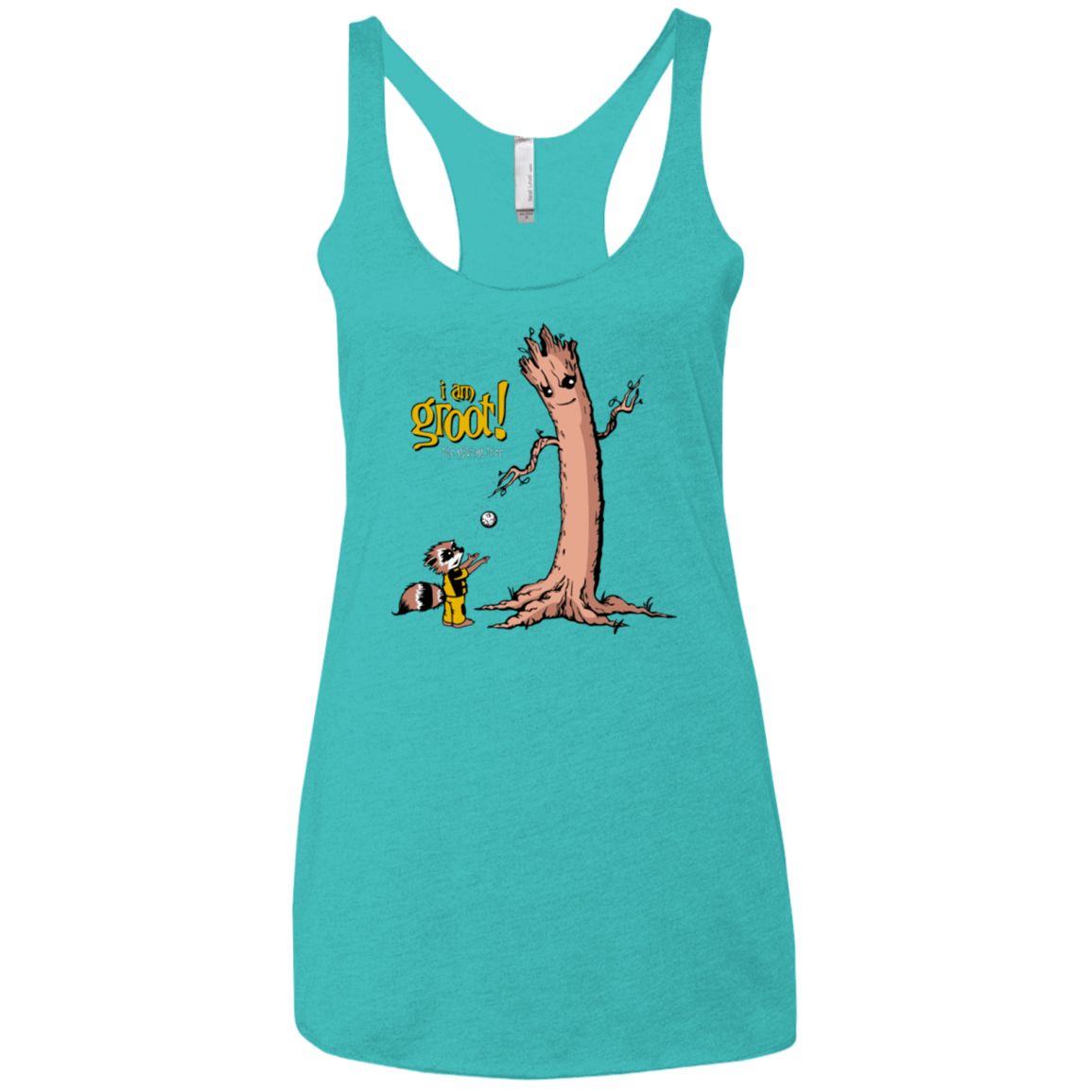 T-Shirts Tahiti Blue / X-Small Groot Is Giving Women's Triblend Racerback Tank