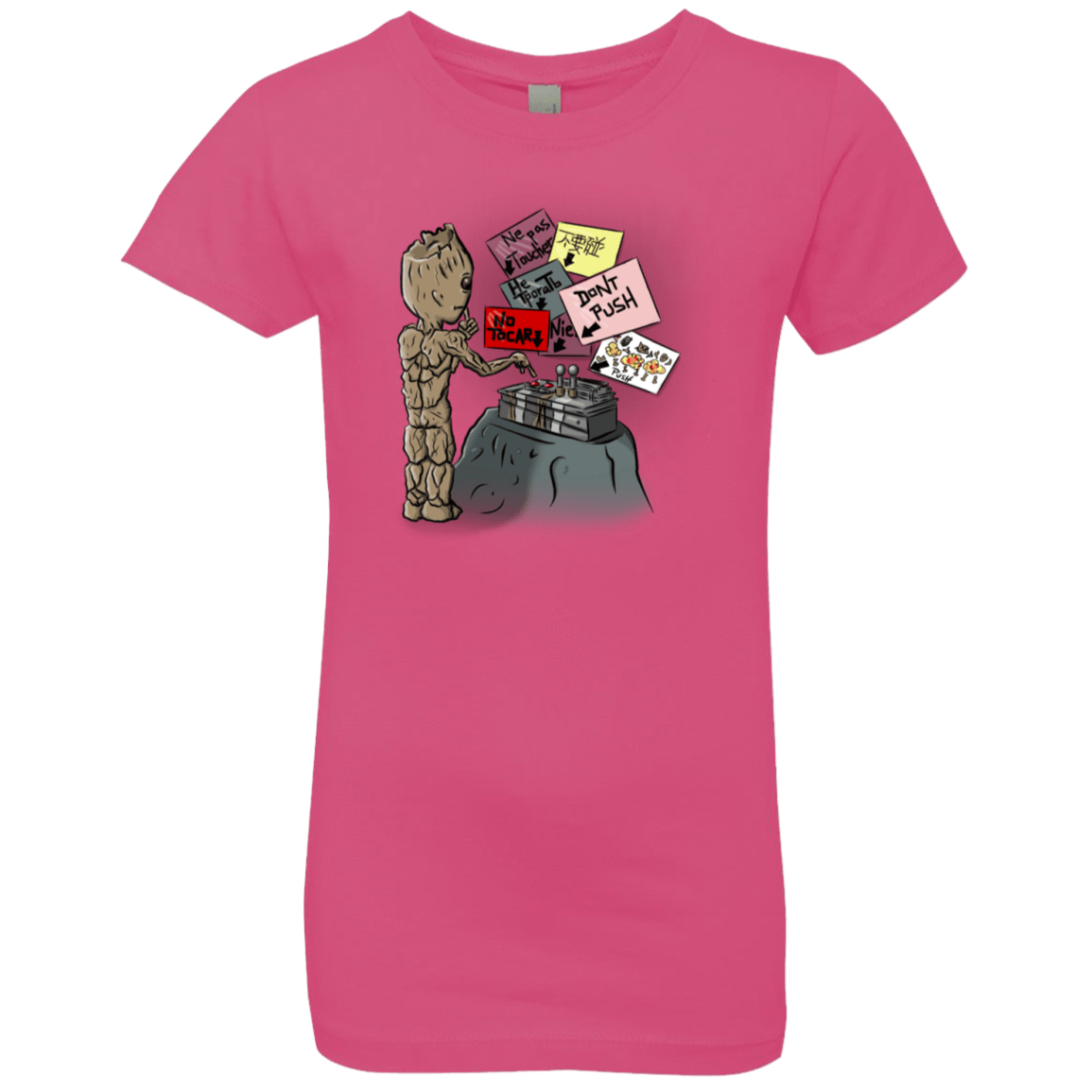 T-Shirts Hot Pink / YXS Groot No Touch Girls Premium T-Shirt