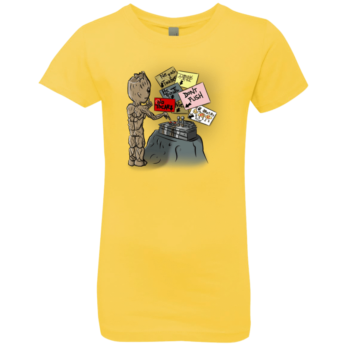 T-Shirts Vibrant Yellow / YXS Groot No Touch Girls Premium T-Shirt