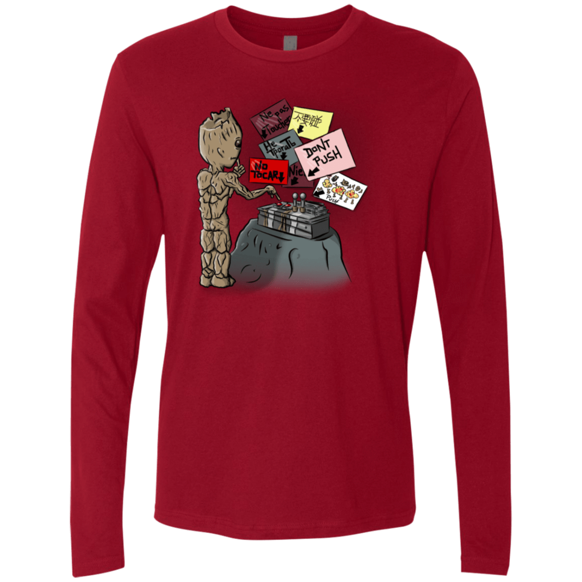 T-Shirts Cardinal / S Groot No Touch Men's Premium Long Sleeve