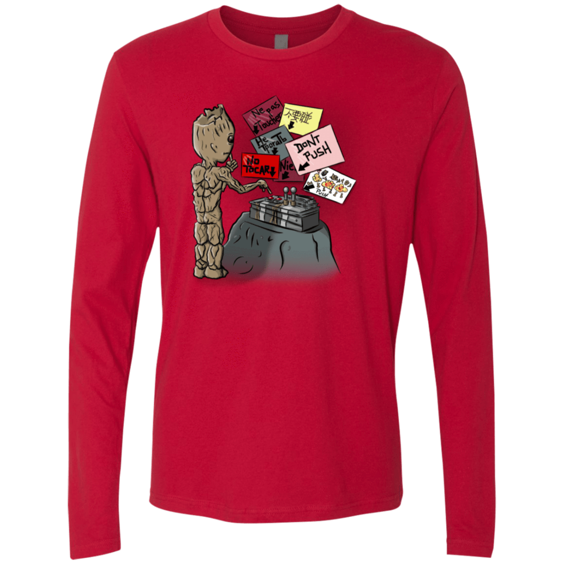 T-Shirts Red / S Groot No Touch Men's Premium Long Sleeve