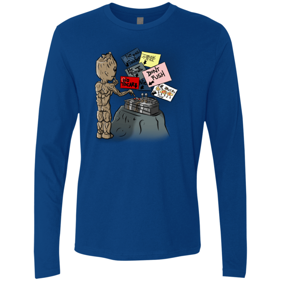 T-Shirts Royal / S Groot No Touch Men's Premium Long Sleeve