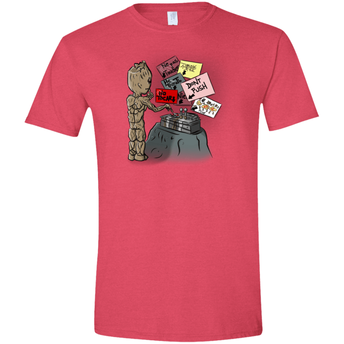 T-Shirts Heather Red / S Groot No Touch Men's Semi-Fitted Softstyle