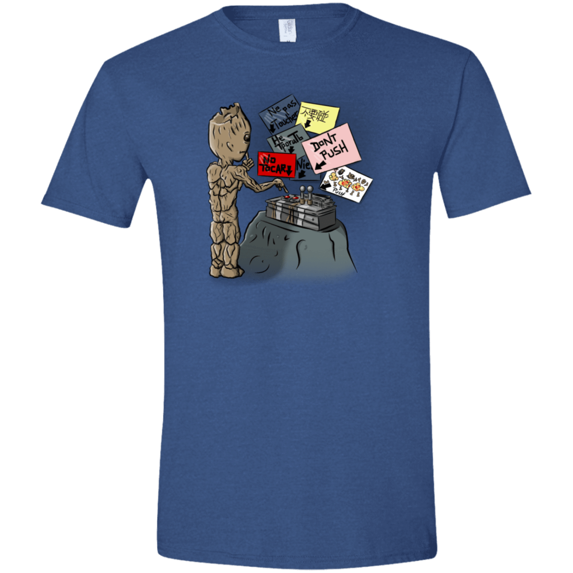 T-Shirts Heather Royal / X-Small Groot No Touch Men's Semi-Fitted Softstyle