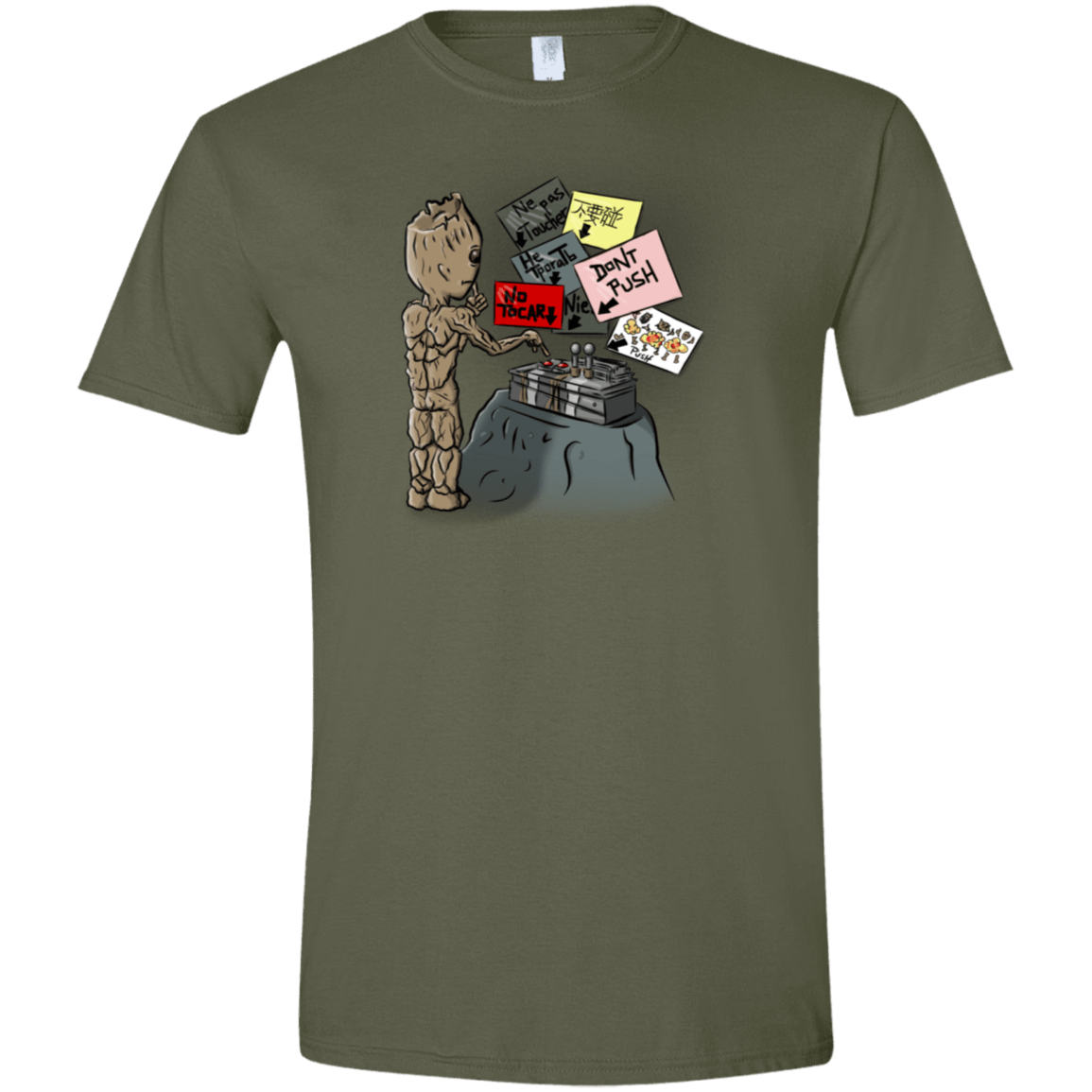 T-Shirts Military Green / S Groot No Touch Men's Semi-Fitted Softstyle
