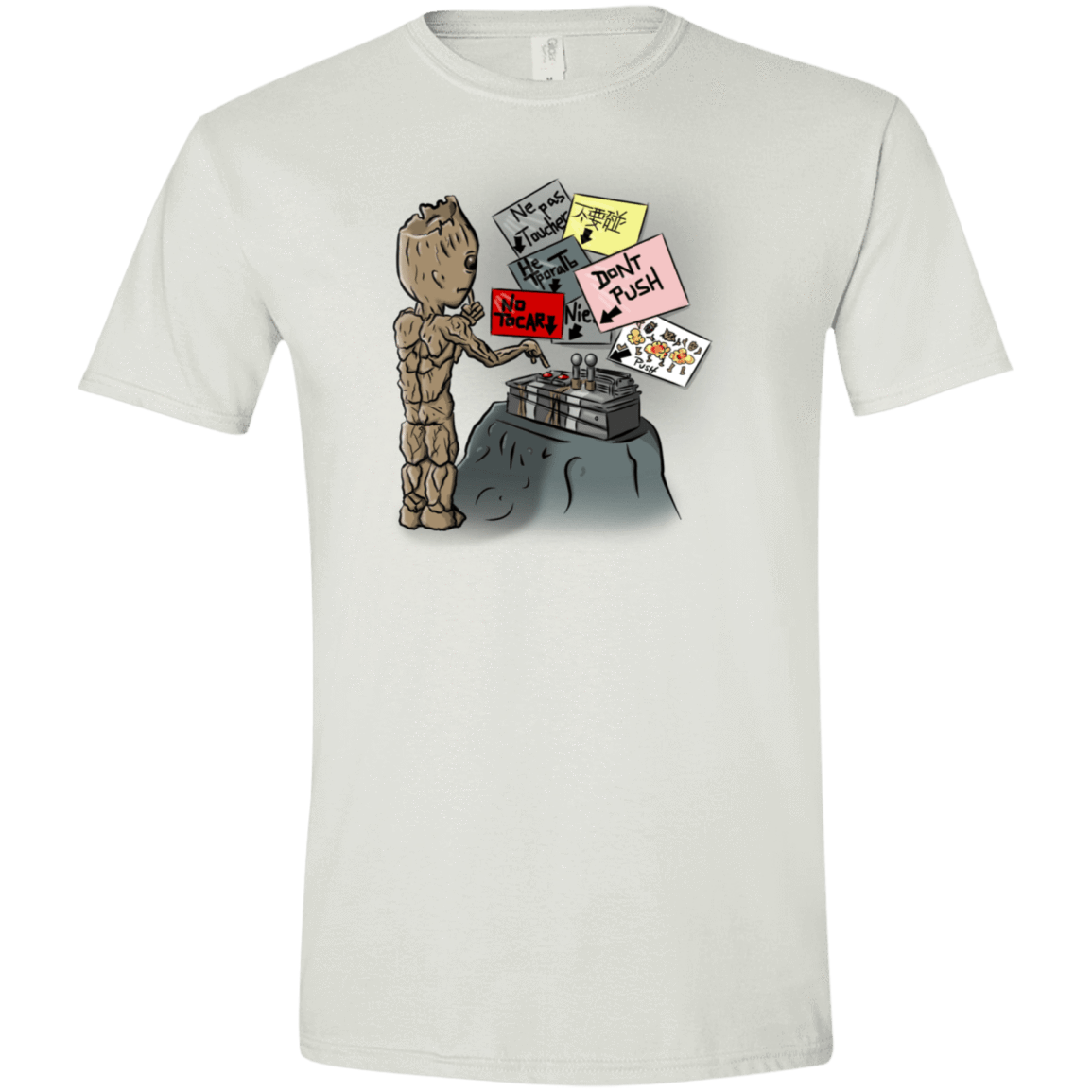 T-Shirts White / X-Small Groot No Touch Men's Semi-Fitted Softstyle
