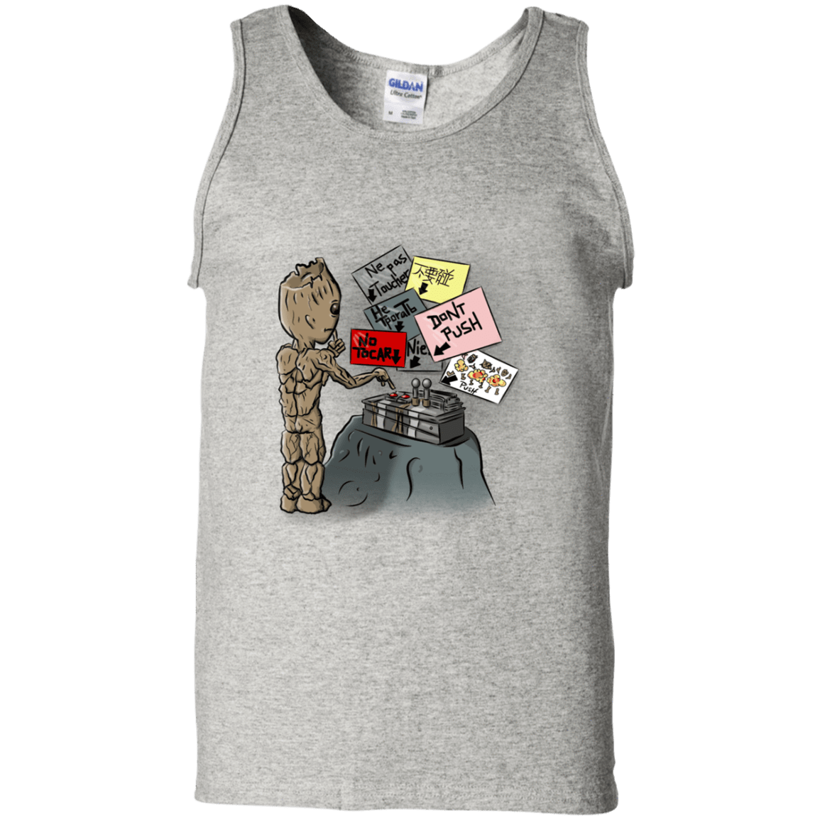T-Shirts Ash / S Groot No Touch Men's Tank Top