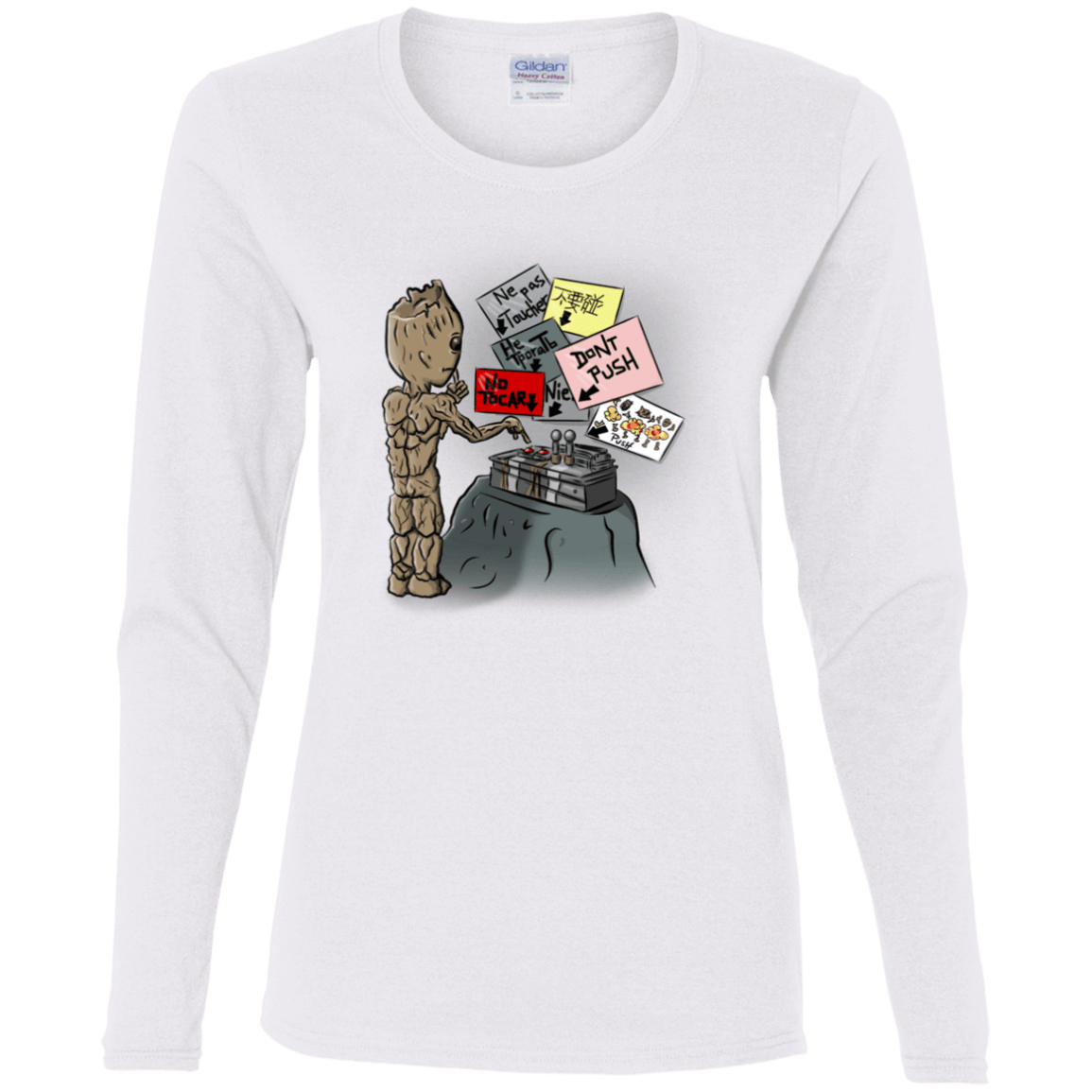 T-Shirts White / S Groot No Touch Women's Long Sleeve T-Shirt